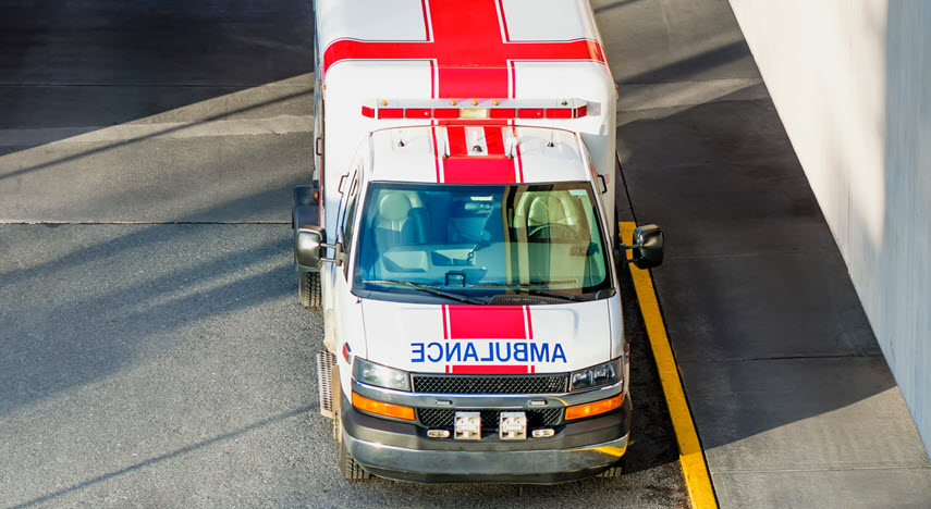 Image of a parked ambulance.